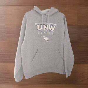 Northwestern University Eagles Sweatshirt Hoodie Mens Size M Gray Long Sleeves